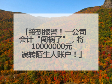 接到报警！一公司会计“闯祸了”，将10000000元误转陌生人账户！