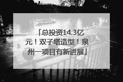 总投资14.3亿元！双子塔造型！泉州一项目有新进展