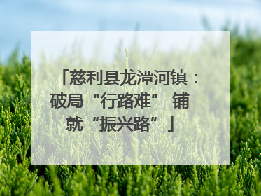 慈利县龙潭河镇：破局“行路难” 铺就“振兴路”