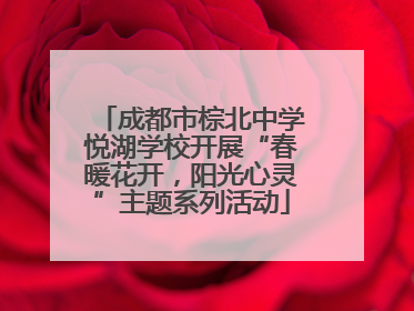成都市棕北中学悦湖学校开展“春暖花开，阳光心灵”主题系列活动