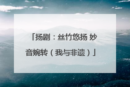 扬剧：丝竹悠扬 妙音婉转（我与非遗）
