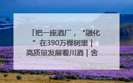 把一座酒厂,“融化”在390万棵树里|高质量发展看川酒|舍得酒|舍得酒业|舍得老酒|沱牌酒