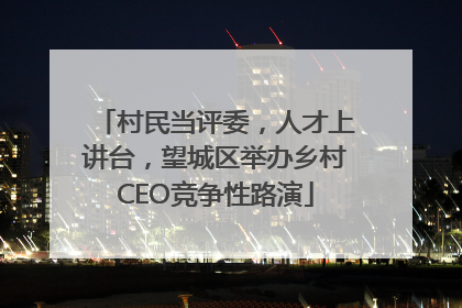村民当评委，人才上讲台，望城区举办乡村CEO竞争性路演