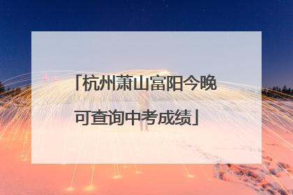 杭州萧山富阳今晚可查询中考成绩
