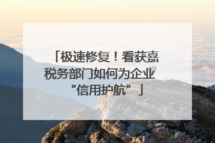 极速修复！看获嘉税务部门如何为企业“信用护航”