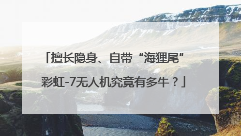 擅长隐身、自带“海狸尾” 彩虹-7无人机究竟有多牛？