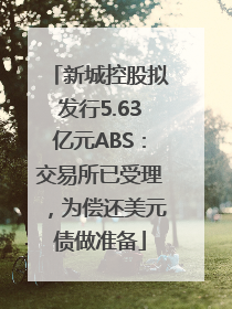 新城控股拟发行5.63亿元ABS：交易所已受理，为偿还美元债做准备