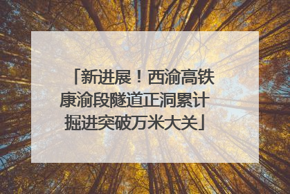 新进展！西渝高铁康渝段隧道正洞累计掘进突破万米大关