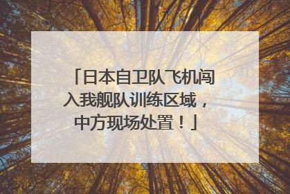 日本自卫队飞机闯入我舰队训练区域，中方现场处置！