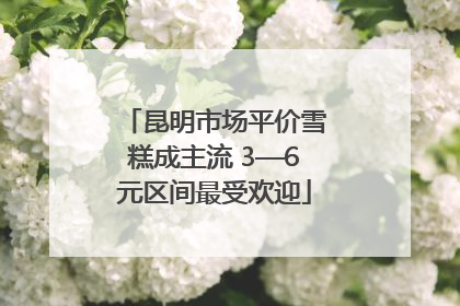 昆明市场平价雪糕成主流 3—6元区间最受欢迎