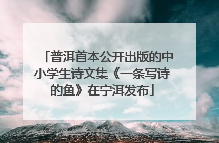 普洱首本公开出版的中小学生诗文集《一条写诗的鱼》在宁洱发布