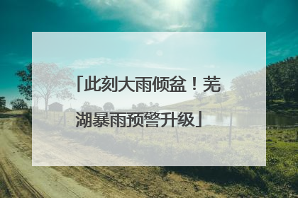 此刻大雨倾盆！芜湖暴雨预警升级