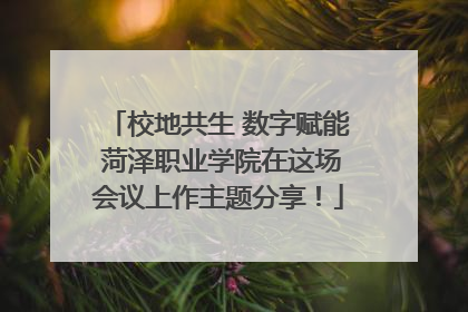 校地共生 数字赋能 菏泽职业学院在这场会议上作主题分享！