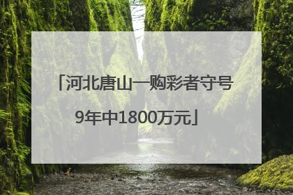 河北唐山一购彩者守号9年中1800万元