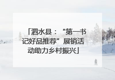 泗水县：“第一书记好品推荐”展销活动助力乡村振兴