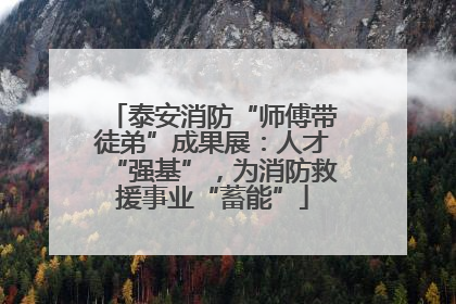泰安消防“师傅带徒弟”成果展：人才“强基”，为消防救援事业“蓄能”