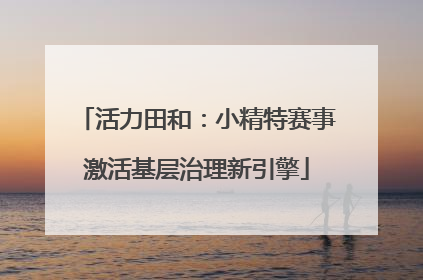 活力田和：小精特赛事激活基层治理新引擎