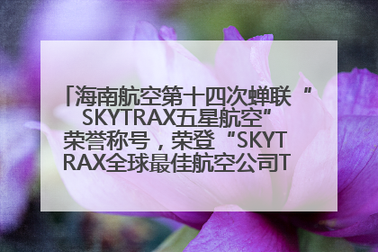 海南航空第十四次蝉联“SKYTRAX五星航空”荣誉称号，荣登“SKYTRAX全球最佳航空公司TOP10”榜单