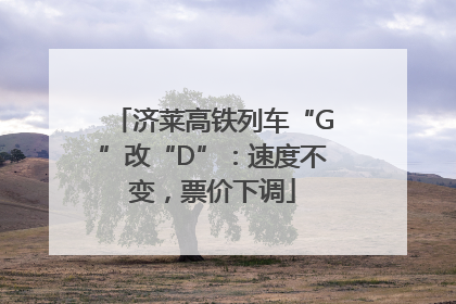 济莱高铁列车“G”改“D”：速度不变，票价下调