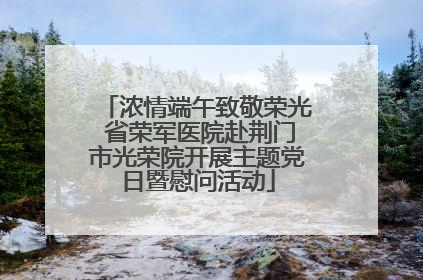 浓情端午致敬荣光 省荣军医院赴荆门市光荣院开展主题党日暨慰问活动