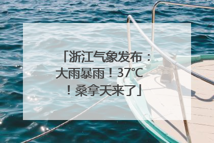 浙江气象发布：大雨暴雨！37℃！桑拿天来了