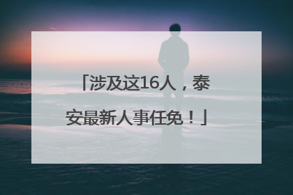 涉及这16人，泰安最新人事任免！