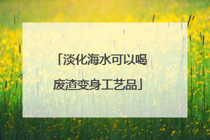 淡化海水可以喝 废渣变身工艺品