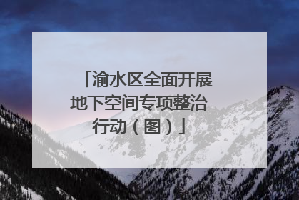 渝水区全面开展地下空间专项整治行动（图）