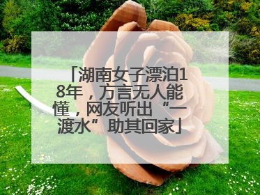 湖南女子漂泊18年，方言无人能懂，网友听出“一渡水”助其回家