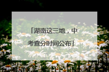 湖南这三地，中考查分时间公布
