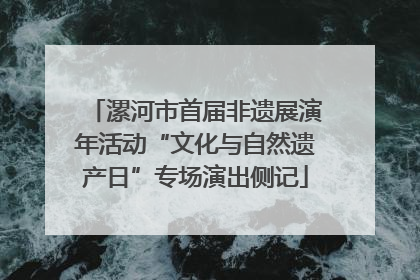 漯河市首届非遗展演年活动“文化与自然遗产日”专场演出侧记