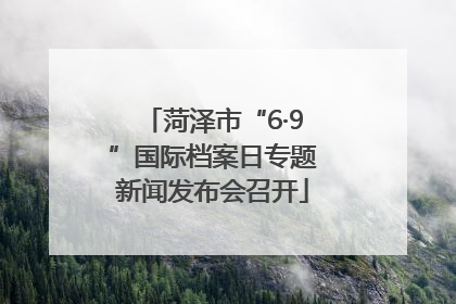 菏泽市“6·9”国际档案日专题新闻发布会召开