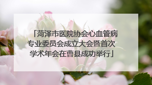 菏泽市医院协会心血管病专业委员会成立大会暨首次学术年会在曹县成功举行