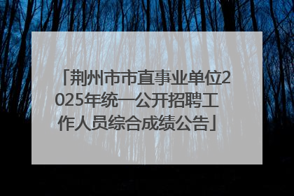 荆州市市直事业单位2025年统一公开招聘工作人员综合成绩公告