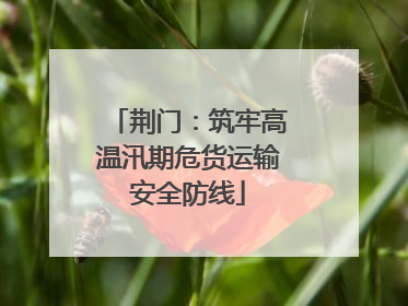 荆门：筑牢高温汛期危货运输安全防线