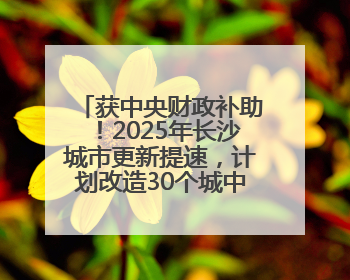 获中央财政补助！2025年长沙城市更新提速，计划改造30个城中村项目