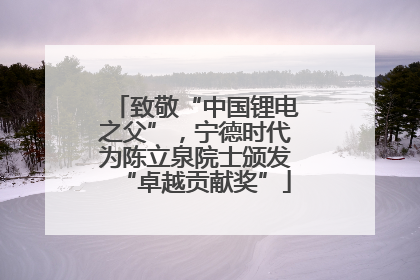 致敬“中国锂电之父”，宁德时代为陈立泉院士颁发“卓越贡献奖”