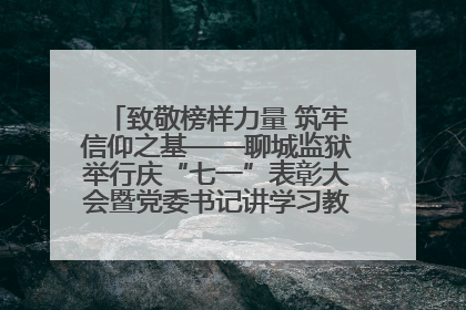 致敬榜样力量 筑牢信仰之基——聊城监狱举行庆“七一”表彰大会暨党委书记讲学习教育专题党课