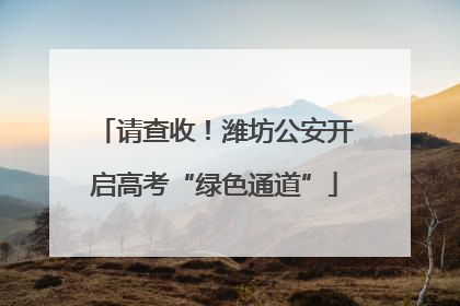 请查收！潍坊公安开启高考“绿色通道”