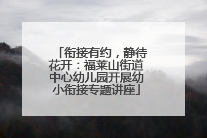 衔接有约，静待花开：福莱山街道中心幼儿园开展幼小衔接专题讲座