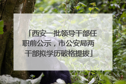 西安一批领导干部任职前公示，市公安局两干部拟学历破格提拔