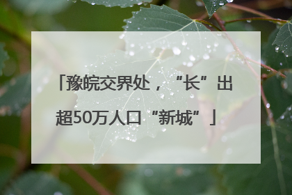 豫皖交界处，“长”出超50万人口“新城”