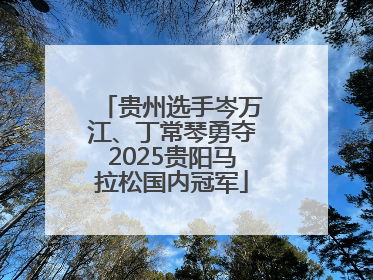 贵州选手岑万江、丁常琴勇夺2025贵阳马拉松国内冠军
