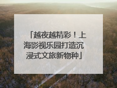 越夜越精彩！上海影视乐园打造沉浸式文旅新物种