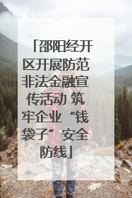 邵阳经开区开展防范非法金融宣传活动 筑牢企业“钱袋子”安全防线