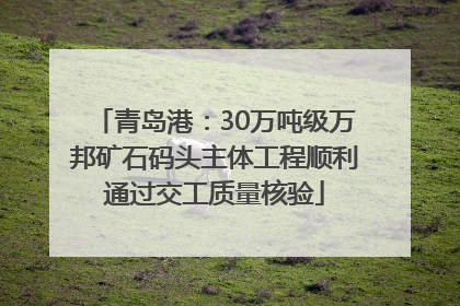 青岛港：30万吨级万邦矿石码头主体工程顺利通过交工质量核验