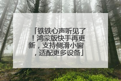 铁铁心声听见了！鸿蒙版快手再更新，支持侧滑小窗，适配更多设备