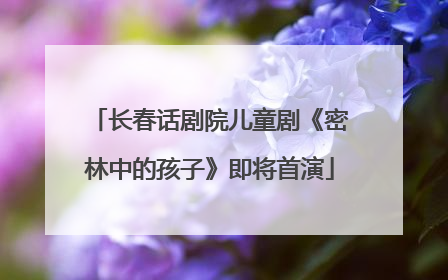 长春话剧院儿童剧《密林中的孩子》即将首演