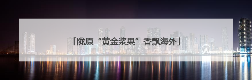 陇原“黄金浆果”香飘海外