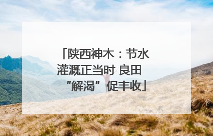 陕西神木：节水灌溉正当时 良田“解渴”促丰收